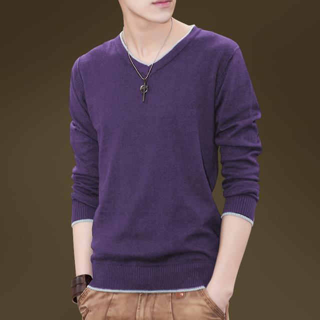 男生短袖t恤穿搭v领(男士V领T恤穿出帅气脸型)(4)